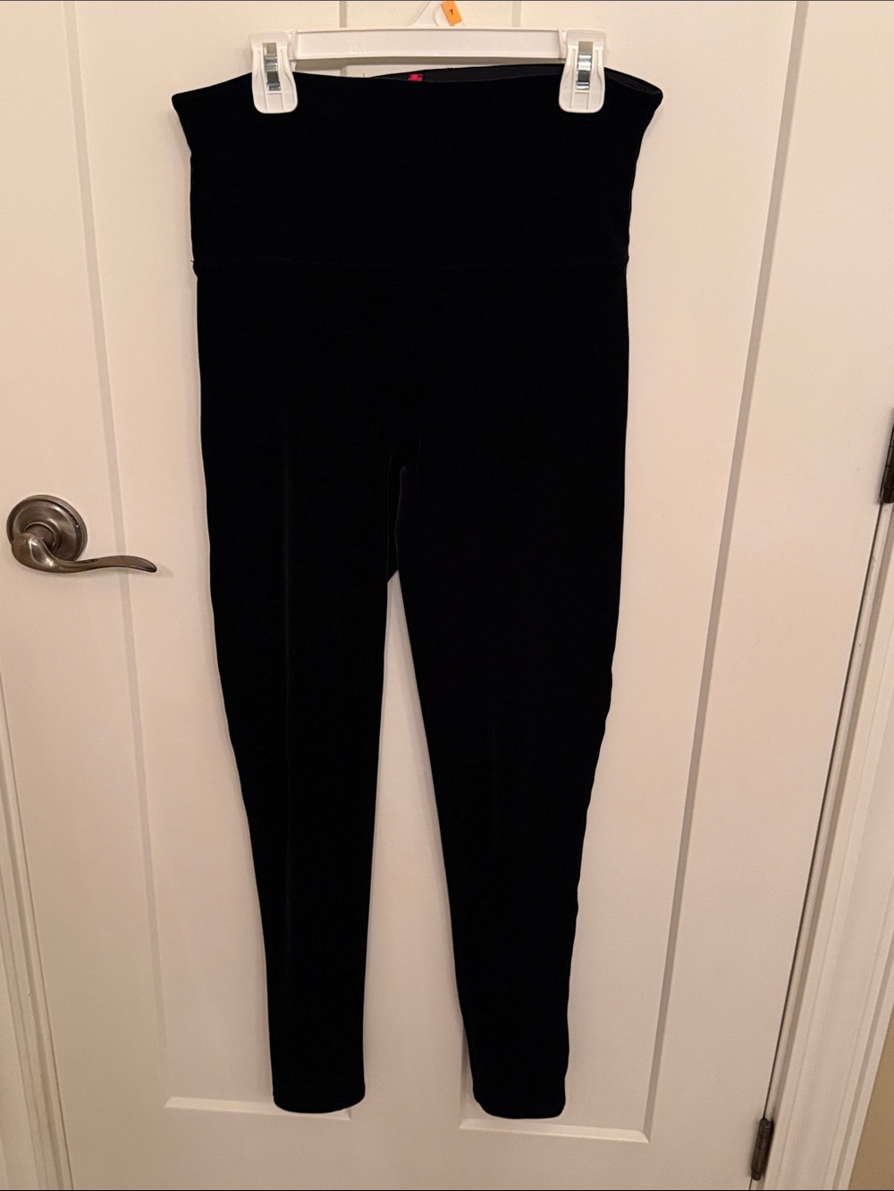 SPANX Sexy Black Velvet High-Waist Sculpting Leggings
